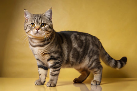 Standing British shorthair Cat isolated on white background