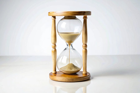 Sand hourglass isolated on white background
