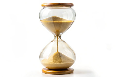 Sand hourglass isolated on white backgroundの写真素材