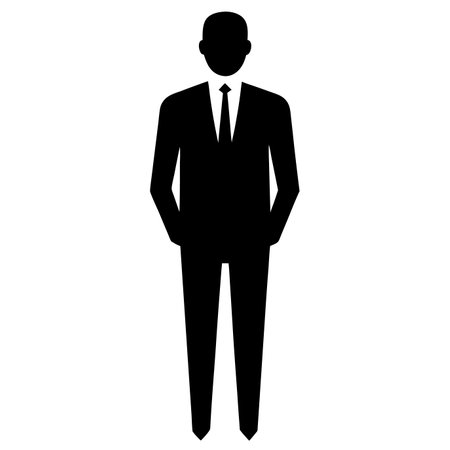 Business man black silhouette isolated on white backgroundのイラスト素材