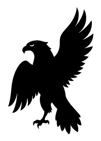 Eagle black silhouette art isolated on white backgroundのイラスト素材