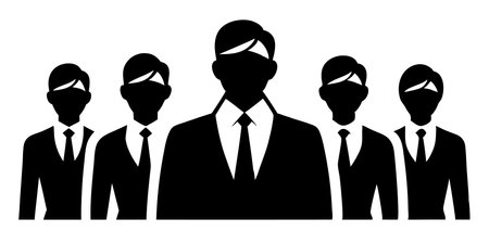 Business People black silhouette isolated on white backgroundのイラスト素材