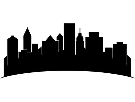 City sky silhouette isolated on white backgroundのイラスト素材