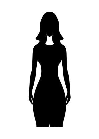 Woman avatar black silhouette isolated on white backgroundのイラスト素材