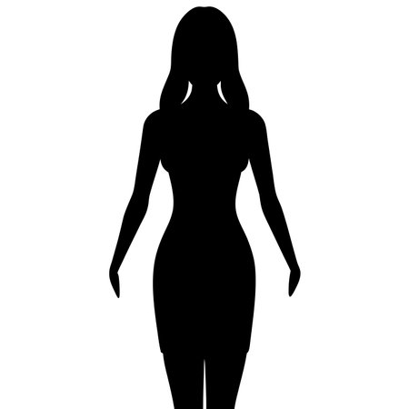 Woman avatar black silhouette isolated on white backgroundのイラスト素材