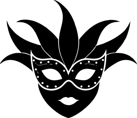 Carnival mask silhouette isolated on white backgroundのイラスト素材