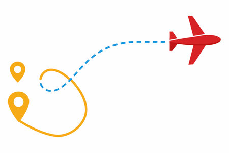 Aeroplan Route vector on white backgroundのイラスト素材