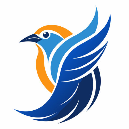 Bird logo vector on white  backgroundのイラスト素材
