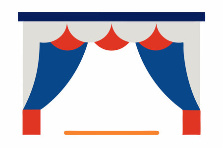 Curtain vector on white backgroundのイラスト素材