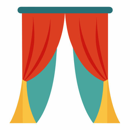 Curtain vector on white backgroundのイラスト素材