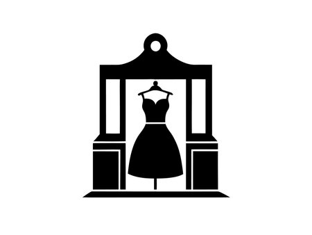 Boutique silhouette isolated on white backgroundのイラスト素材