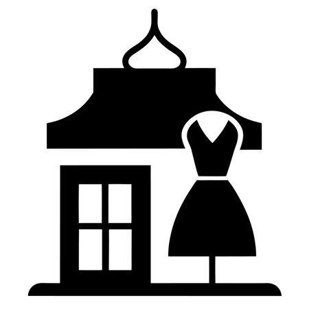 Boutique silhouette isolated on white backgroundのイラスト素材