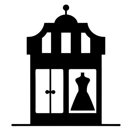 Boutique silhouette isolated on white backgroundのイラスト素材