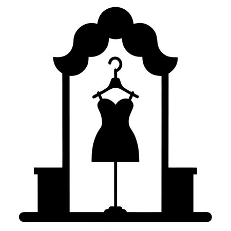 Boutique silhouette isolated on white backgroundのイラスト素材