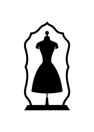 Boutique silhouette isolated on white backgroundのイラスト素材