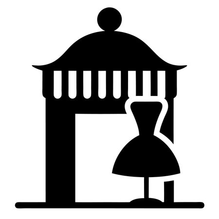 Boutique silhouette isolated on white backgroundのイラスト素材