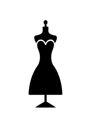 Boutique silhouette isolated on white backgroundのイラスト素材