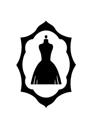 Boutique silhouette isolated on white backgroundのイラスト素材
