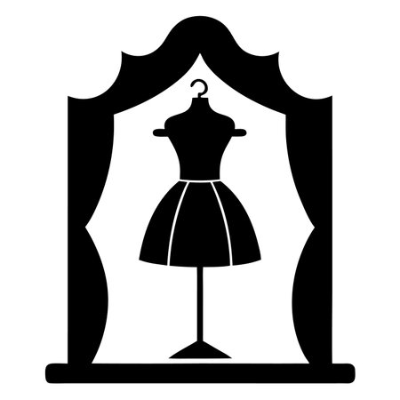 Boutique silhouette isolated on white backgroundのイラスト素材