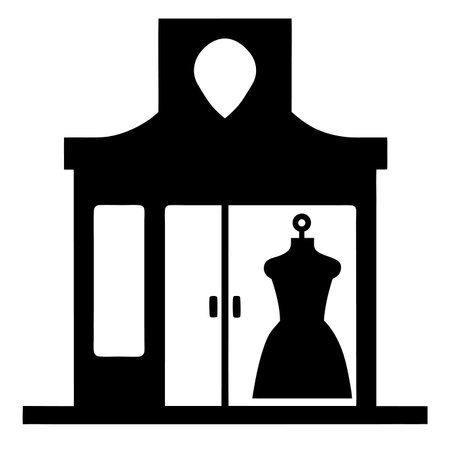 Boutique silhouette isolated on white backgroundのイラスト素材