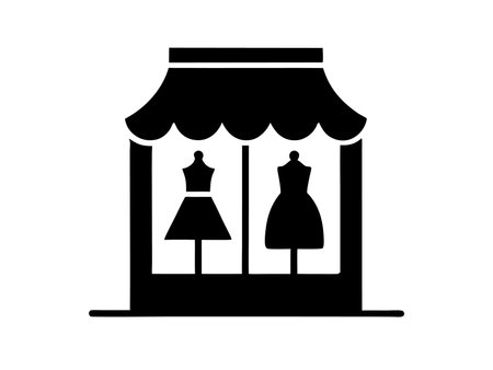 Boutique silhouette isolated on white backgroundのイラスト素材