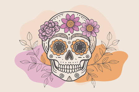 dÃ­a de muertos vector on white backgroundのイラスト素材