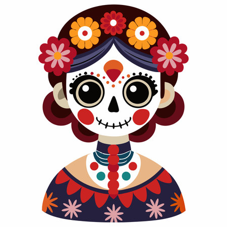 dÃ­a de muertos vector on white backgroundのイラスト素材