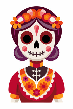 dÃ­a de muertos vector on white backgroundのイラスト素材