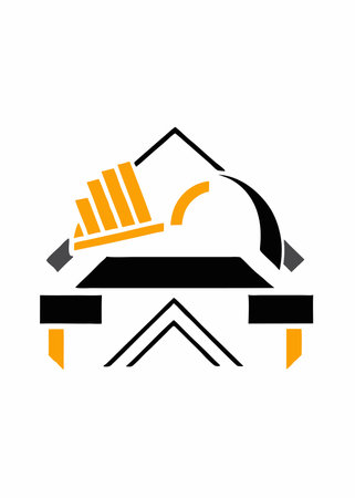 Construction logo illustration on white backgroundのイラスト素材