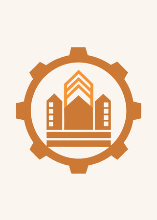 Construction logo illustration on white backgroundのイラスト素材
