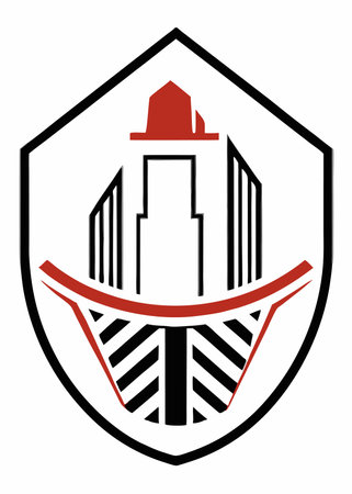 Construction logo illustration on white backgroundのイラスト素材