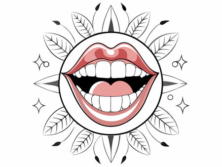 Dental logo illustration on white backgroundのイラスト素材