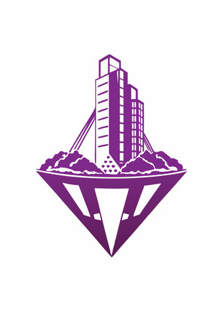 Construction logo illustration on white backgroundのイラスト素材