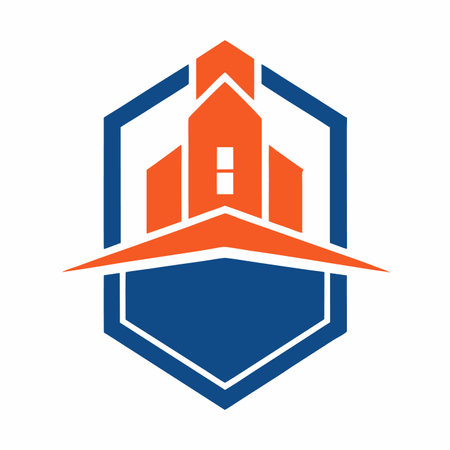 Construction logo illustration on white backgroundのイラスト素材