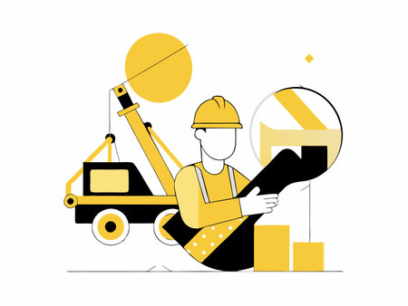 Construction logo illustration on white backgroundのイラスト素材