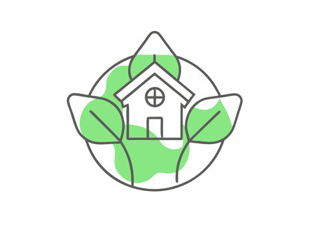 Eco logo illustration on white backgroundのイラスト素材