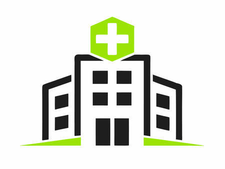 Hospital logo illustration on white backgroundのイラスト素材
