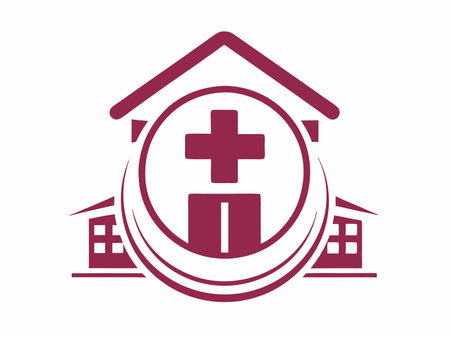 Hospital logo illustration on white backgroundのイラスト素材