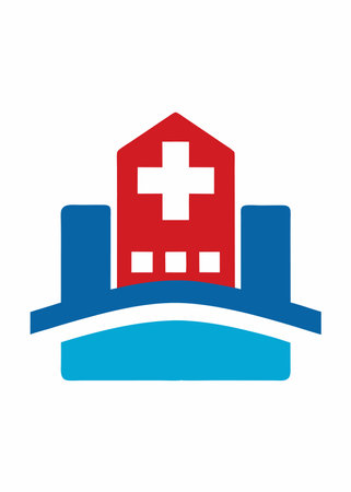 Hospital logo illustration on white backgroundのイラスト素材
