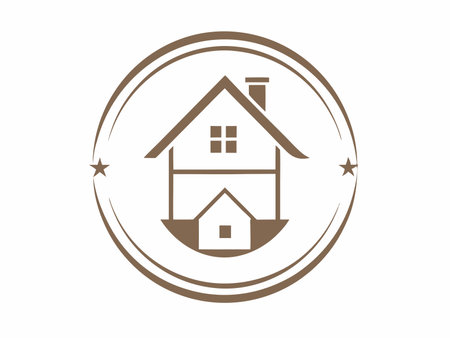 House logo illustration on white backgroundのイラスト素材