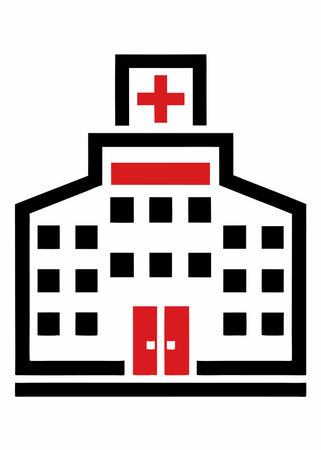 Hospital logo illustration on white backgroundのイラスト素材