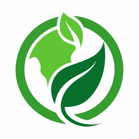 Eco logo illustration on white backgroundのイラスト素材