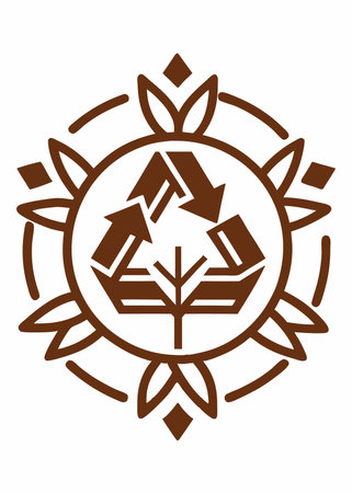 Eco logo illustration on white backgroundのイラスト素材