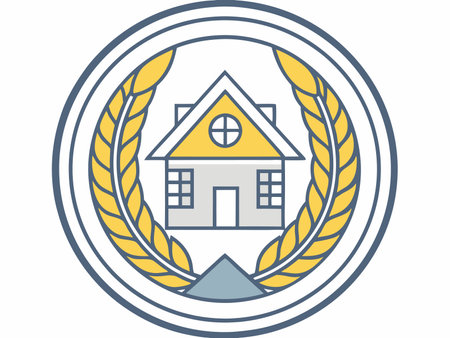 House logo illustration on white backgroundのイラスト素材