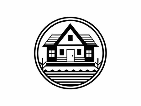 House logo illustration on white backgroundのイラスト素材