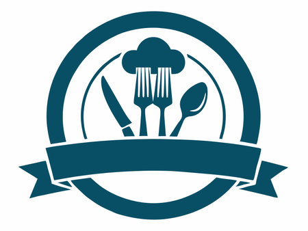 Restaurant logo illustration on white backgroundのイラスト素材