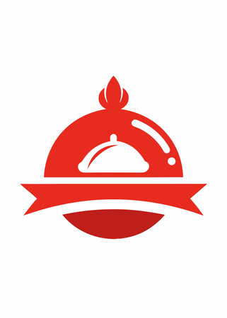 Restaurant logo illustration on white backgroundのイラスト素材
