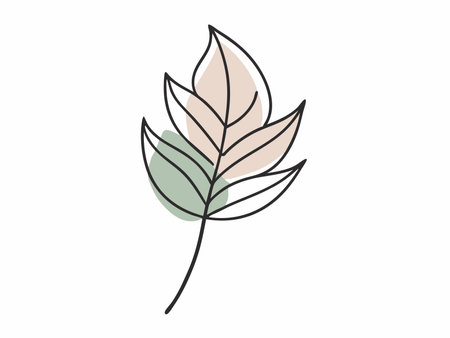 Botanical leaf minimal vector on white backgroundのイラスト素材
