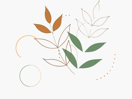 Botanical leaf minimal vector on white backgroundのイラスト素材