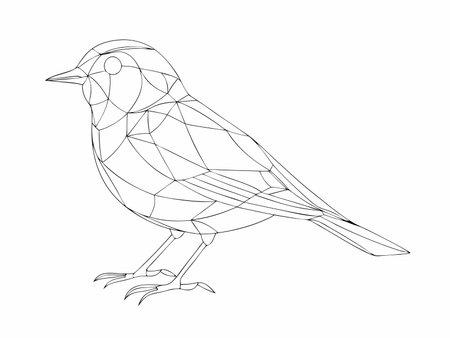 Abstract minimal bird continuous line art illustration on white backgroundのイラスト素材